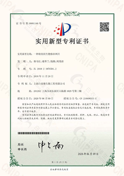 实用新型专利一种软组织生物修补网片